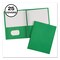 Avery 0.5 in. Capacity 11 in. x 8.5 in. Prong Fastener Two-Pocket Folder - Green (25/Box)